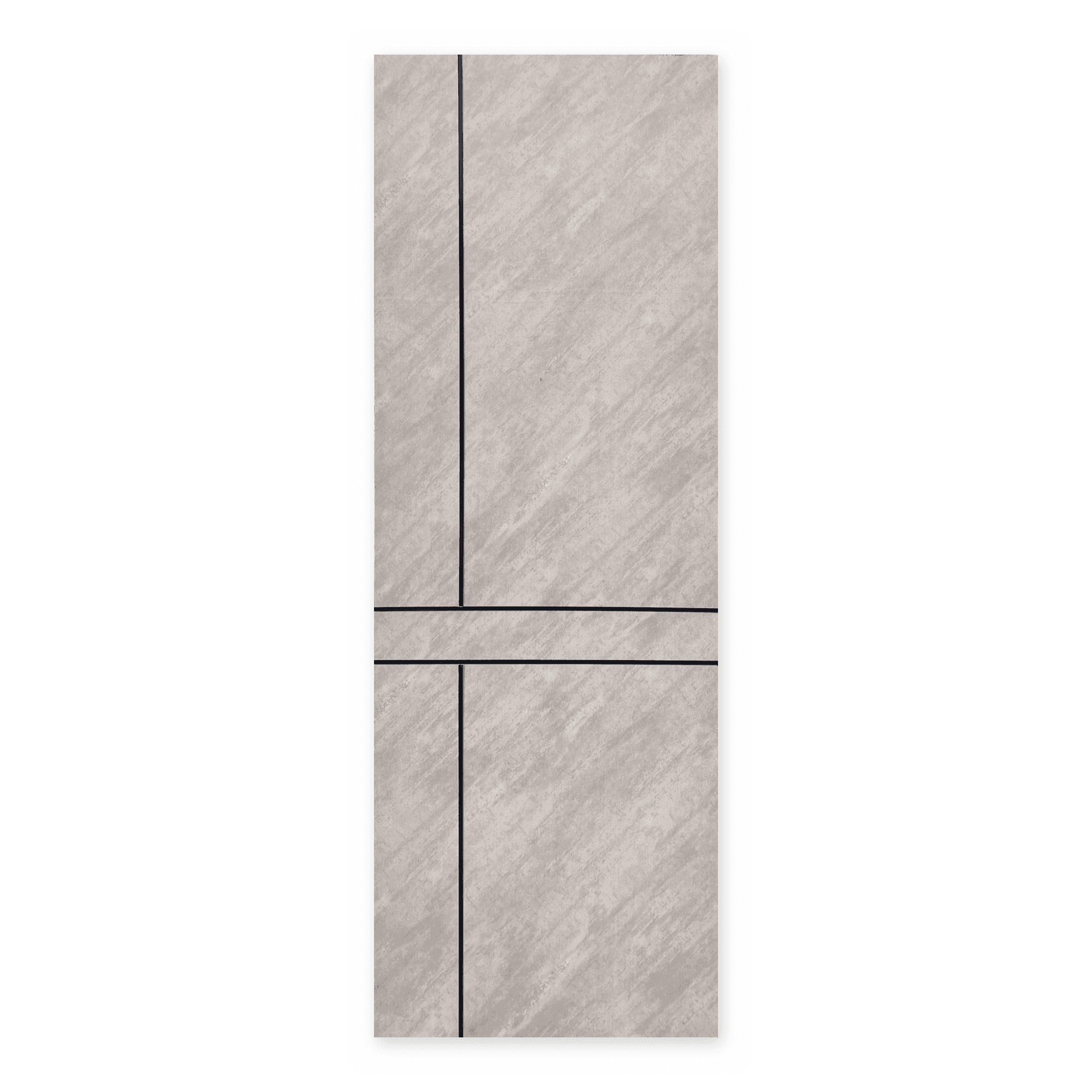 Bhub Flush Hinged Door Grooved Lines, (WxH)3x7 ft (T)50 mm
