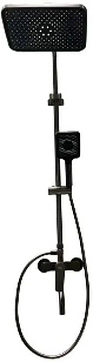 Regal Shower 220mm Matte Black Single-Lever with — Pieces