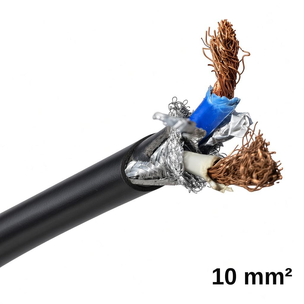 Clembele Turkey Wire 2-Core Cable 10 mm² PVC 500 Black — Linear Meter